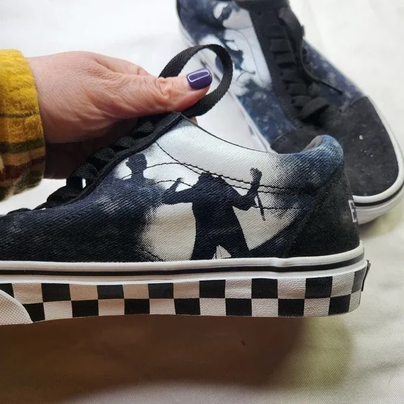VANS The Exorcist Checkerboard Sneakers Mens Size 8.5 Womens Size 10 Black White - Picture 5 of 14